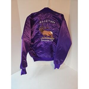 Vtg B.P.O.E Benevolent and Protective Order of Elks Satin Bomber Jacket  USA M